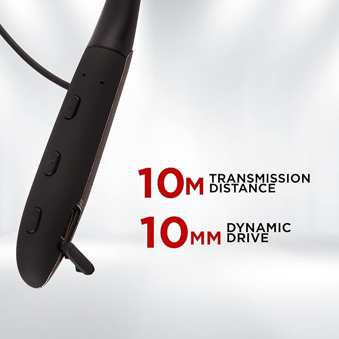 RD Q-9 Wireless Bluetooth Neckband, 10MM Drivers, 45H Playtime, Bluetooth v5.0 Connectivity, IPX4 Water Proof, Ergonomic Design Sports Fit, Inbuilt Mic for Calling