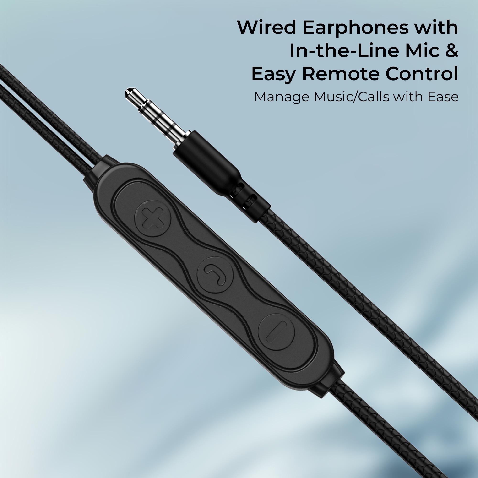 RD T-7 Wired in Ear Headphones HD Sound Quality | Tangle Free One Meter Long Wired Headphone with in-Line Mic for Calling with Clear and Balanced Bass
