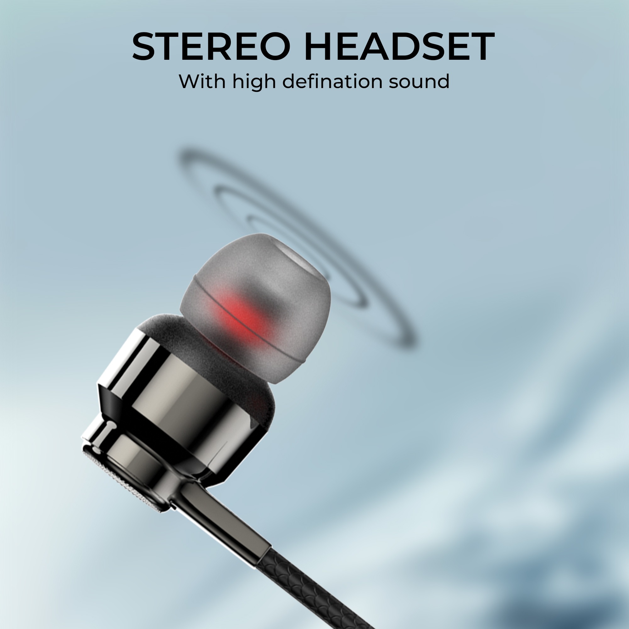 RD T-7 Wired in Ear Headphones HD Sound Quality | Tangle Free One Meter Long Wired Headphone with in-Line Mic for Calling with Clear and Balanced Bass